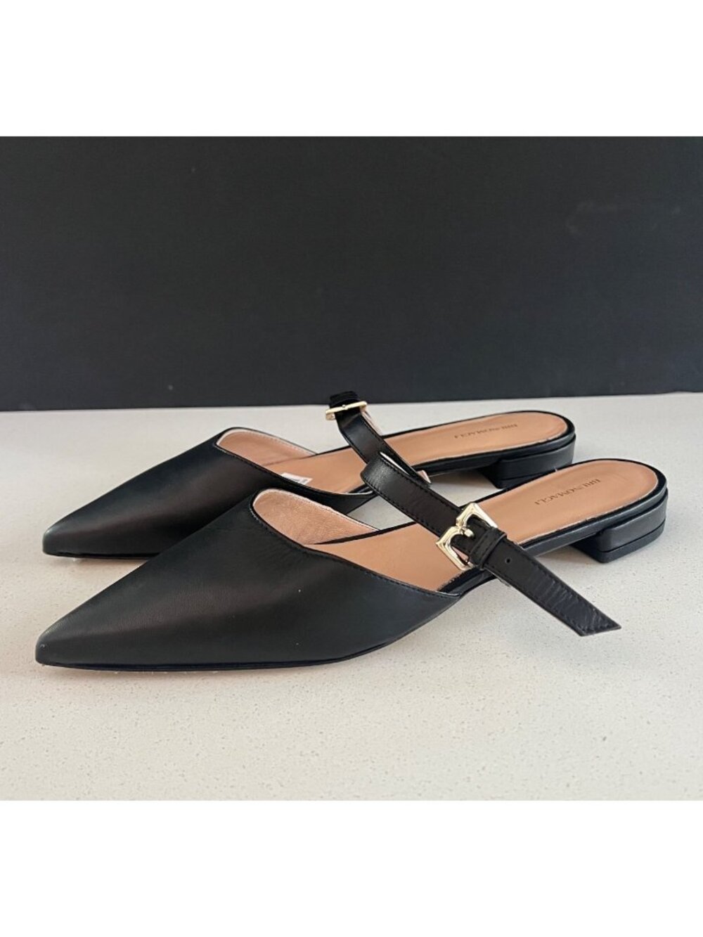 BRUNO MAGLI PASHA BLACK LEATHER MULE FLATS SIZE 8